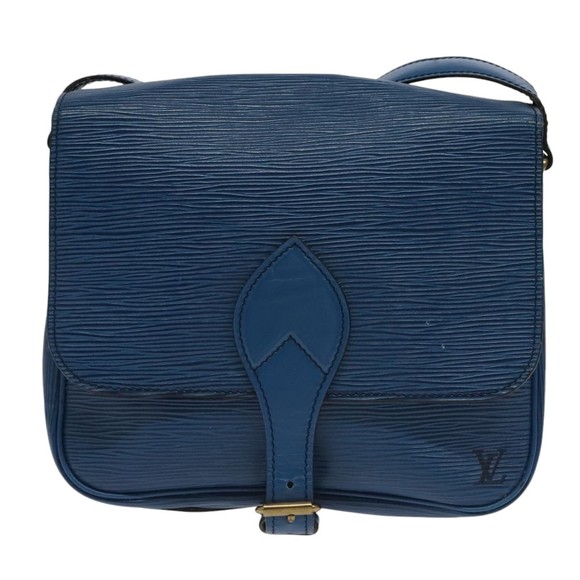 LOUIS VUITTON Epi Cartouchiere MM Shoulder Bag Blue M52245 LV Auth 99747 - Picture 13 of 16